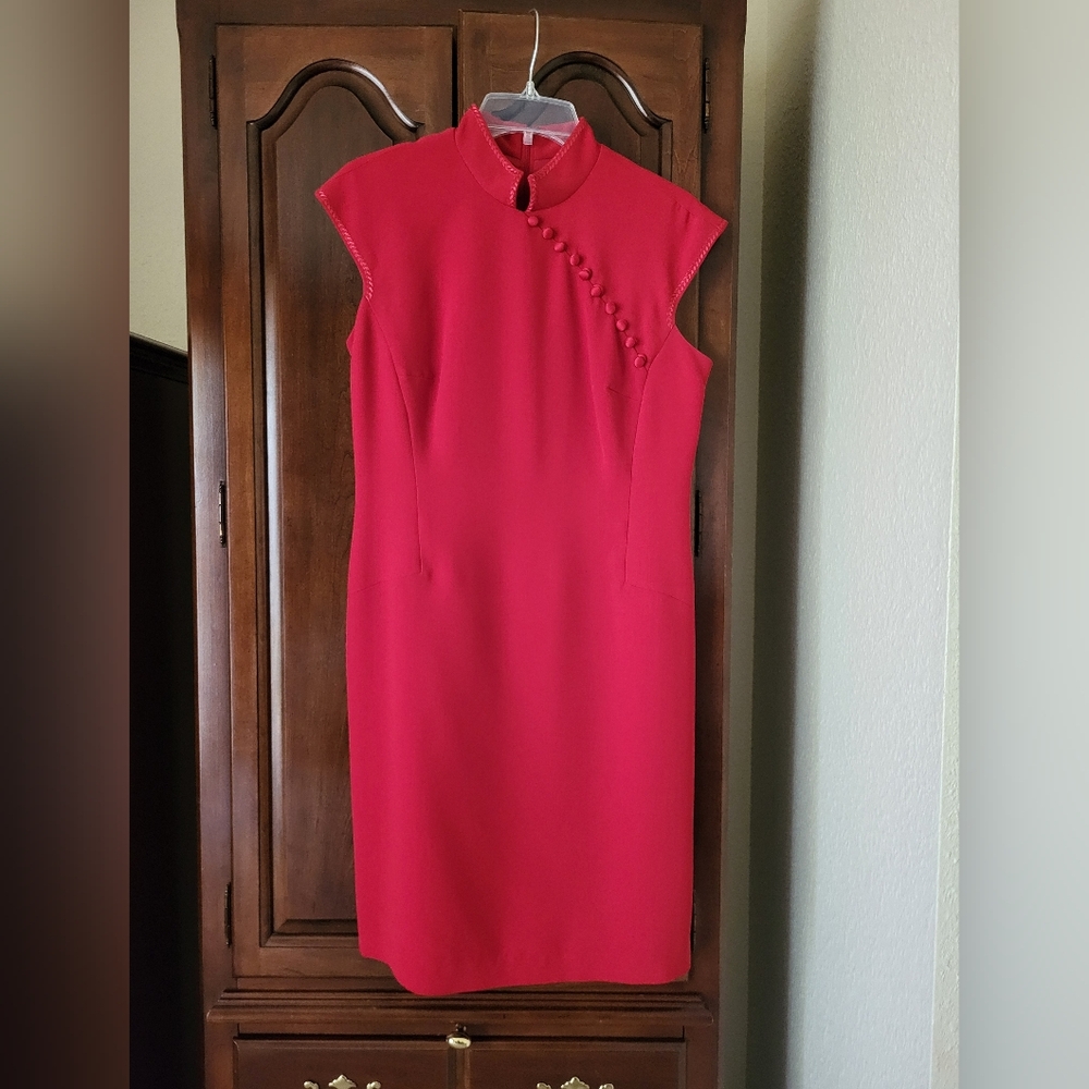 Donna Morgan Vibrant Red Midi Dress